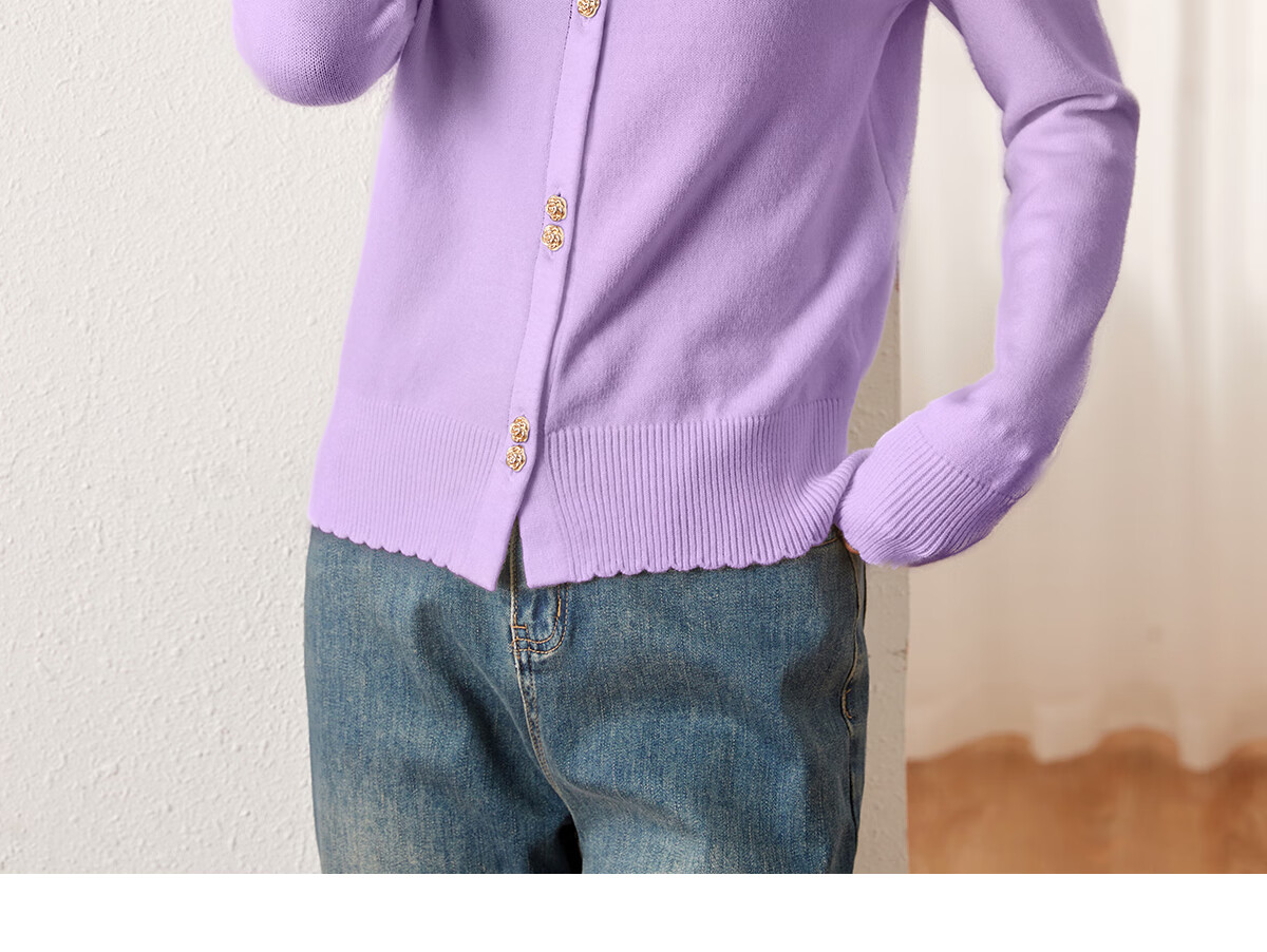 Chushen Autumn And Spring Women's Knit Sweater, Fashionable Simple Round Neck, Exquisite Button Knit Cardigan Sweater Coat S13KZ1682 13
