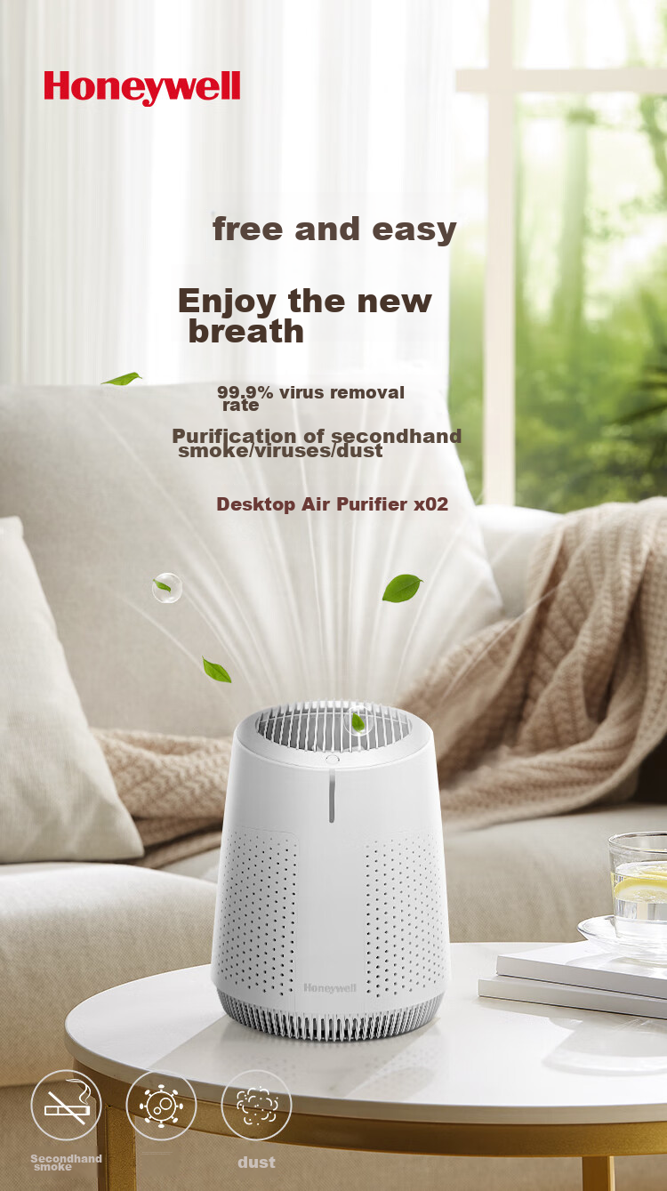 Honeywell Air Purifier for Bedroom, Desktop, Office, Small Purifier to Remove Smoke Odor, Multi-Purification, Antibacterial, Dust And Smoke Odor Removal KJ45F-X02 Quiet Operation at Night 1
