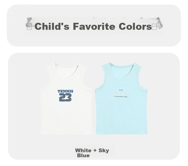 Hodohome Children's Tank Top, Boys' Summer Thin Style, 40s Combed Cotton, Casual Sports Undershirt, 803 Heather Gray, Size 140 12
