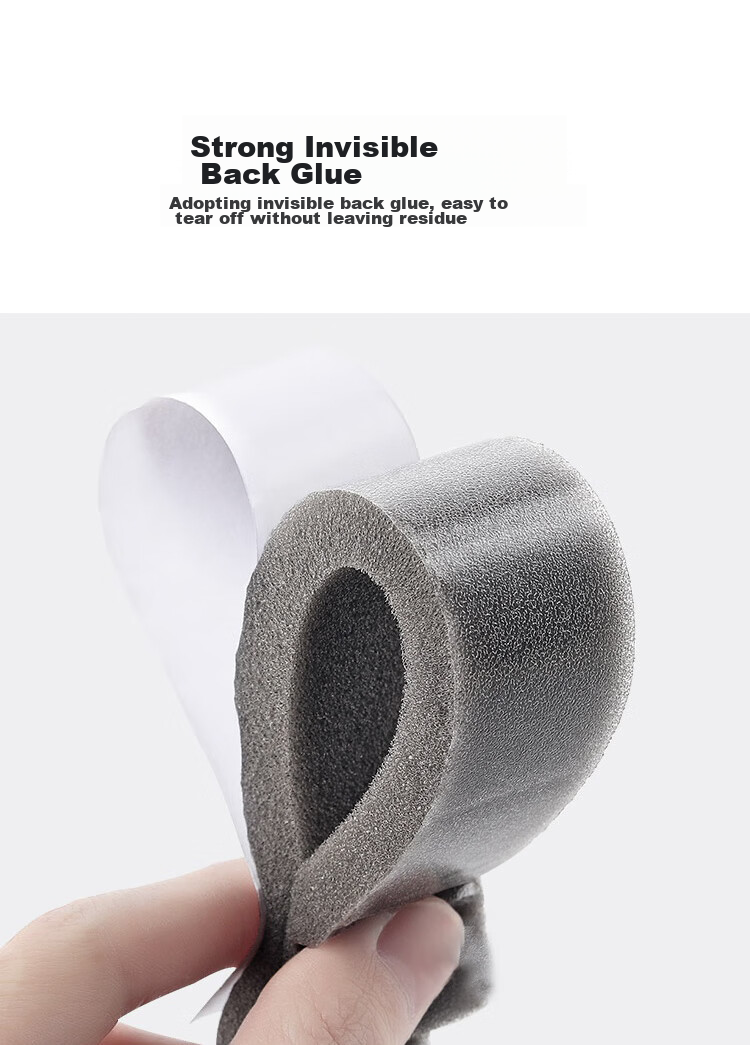 Qinghua Door And Window Gap Sealing Strip, Soundproofing Strip, Windproof And Draft-Proofing Insulation Filler, Silicone E-Type Brown, 6 Meters 8
