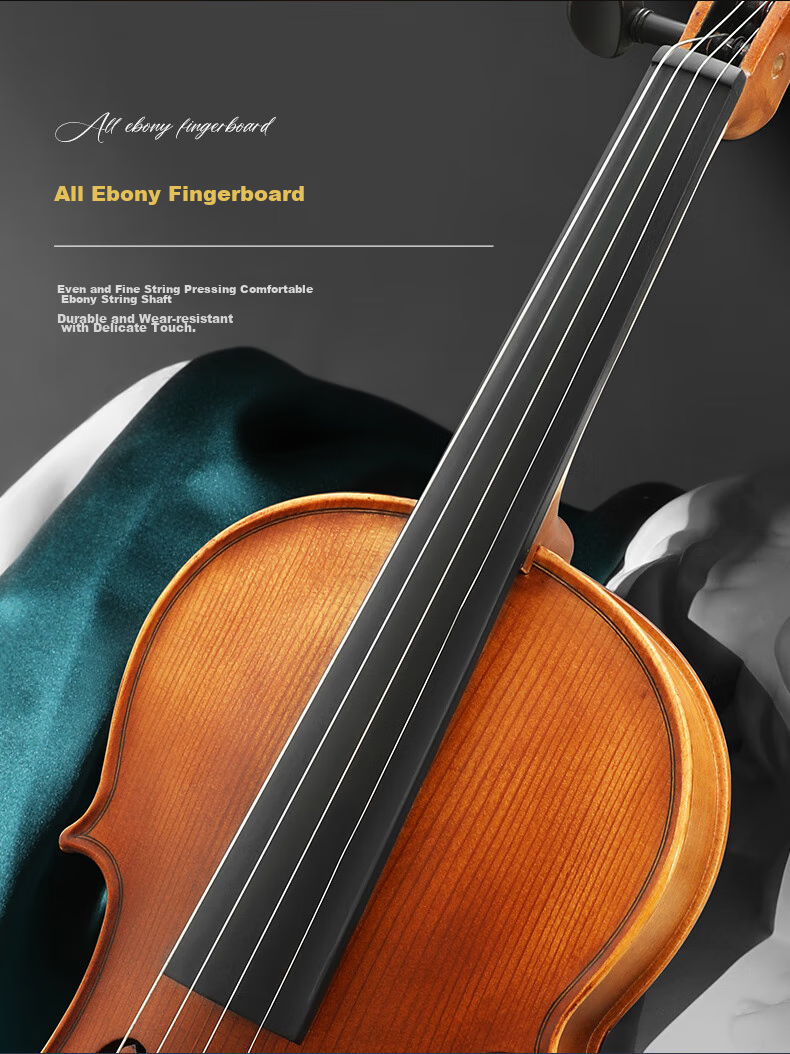 Romusic Violin Alpine Spruce Handmade Solid Wood Children's Adult Beginner Intermediate Performance RV-102Y [1/2] 7