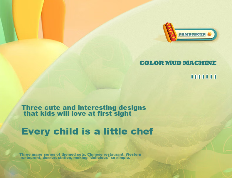 Deli Clay Machine, Burger Maker, Non-Clay Playdough for Children, Boys And Girls, Colorful Clay, Non-Toxic Toy for Kids, Birthday Gift 36