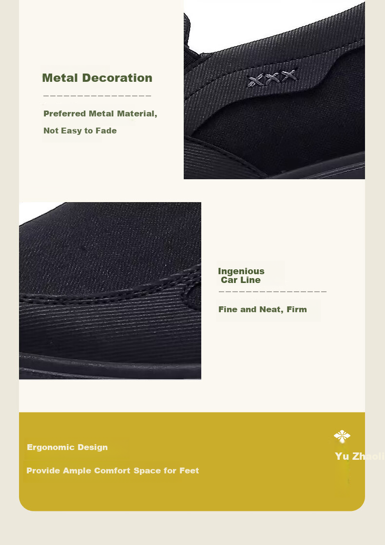 YUZHAOLIN Casual Shoes, Traditional Beijing Cloth Shoes, Slip-On for Middle-Aged And Elderly Fathers, Work Shoes, Men's Shoes, Loafers Y1S-1007 Size 39 8