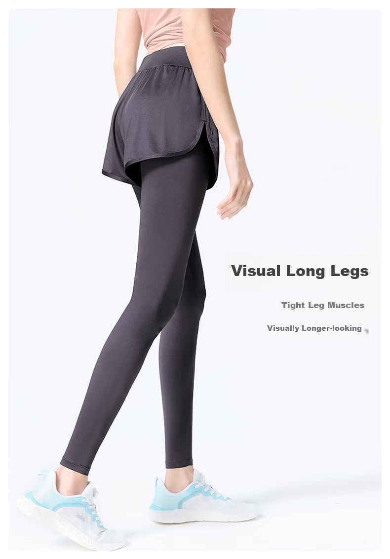 CAMEL Women's Sportswear Set, New Yoga Fitness Pilates Elastic Short-Sleeve Top And Long Pants, Anti-Exposure Two-Piece Athletic Outfit 8