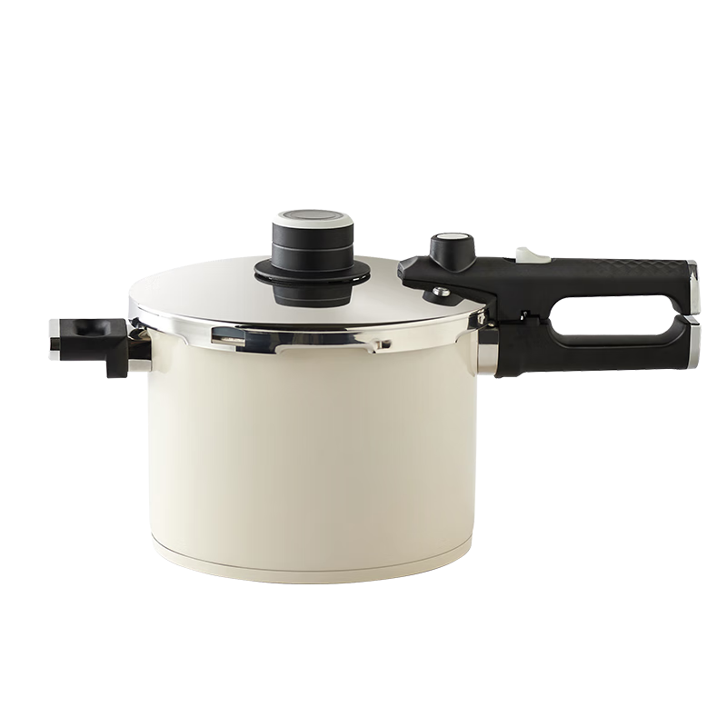Kims Cook Anxin Series High-Pressure Noise-Reducing Safety Explosion-Proof Multifunctional Pressure Cooker Automatic Pressure Release 6L White