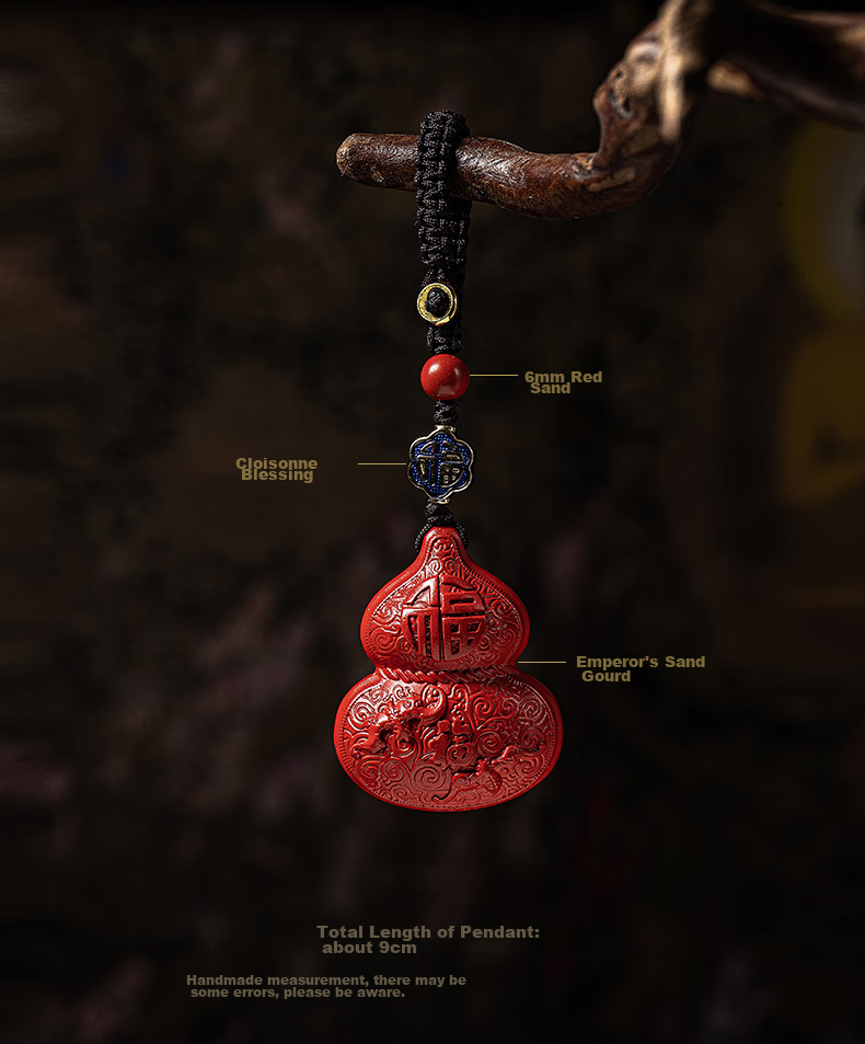 Molong Cinnabar Gourd Car Keychain Pendant for Men And Women, Wealth And Safety High-End Ornament Gift, Cinnabar Gourd 6