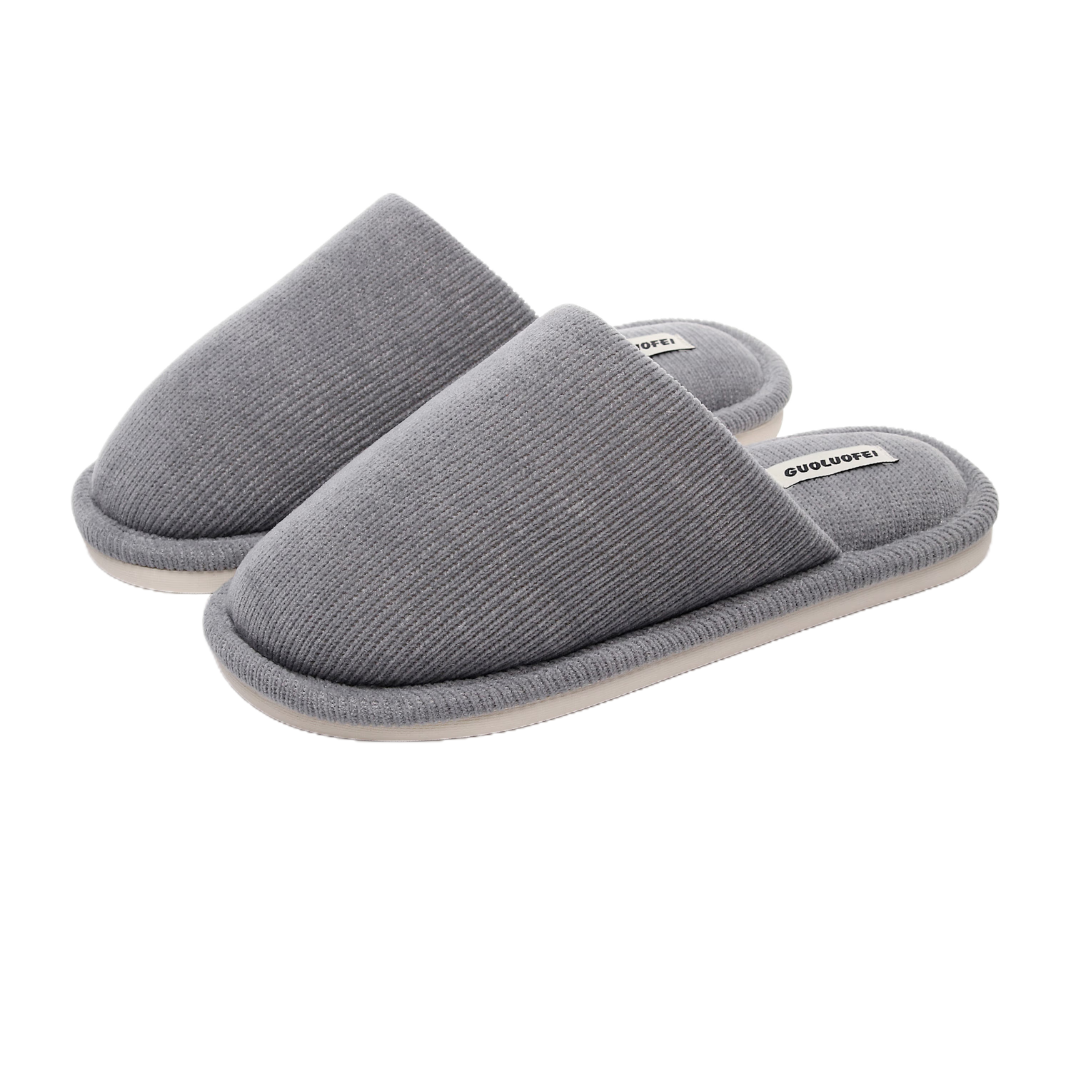 GUOLUOFEI Japanese-Style Slippers for Men And Women, Couples Spring Summer Home Wear Sweat-Absorbing Breathable Non-Slip Floor Slippers Khaki 44-45