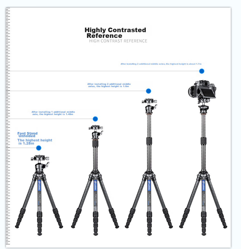 Leofoto Center Column, Carbon Fiber Center Column 2-Section Tripod with High Center Column Tube, DC-222C 4