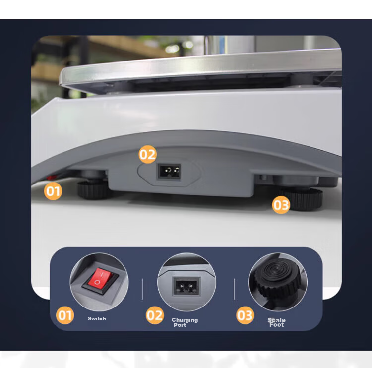Demin High-Precision Electronic Scale, Commercial Gram Scale, Industrial Counting Electronic Pricing Platform Scale, 30kg/1g Capacity 12