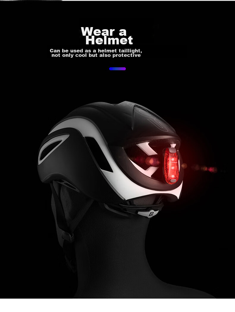 ROCKBROS Bicycle Light Tail Light for Mountain And Road Bikes, Warning Night Riding Helmet Running Light, Portable Accessory ZPWD-1 Tail Light 5