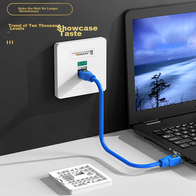 Сетевая розетка WANJEED, универсальный модуль Cat5e/6/7, панель типа 86, одинарный порт, 1-4115