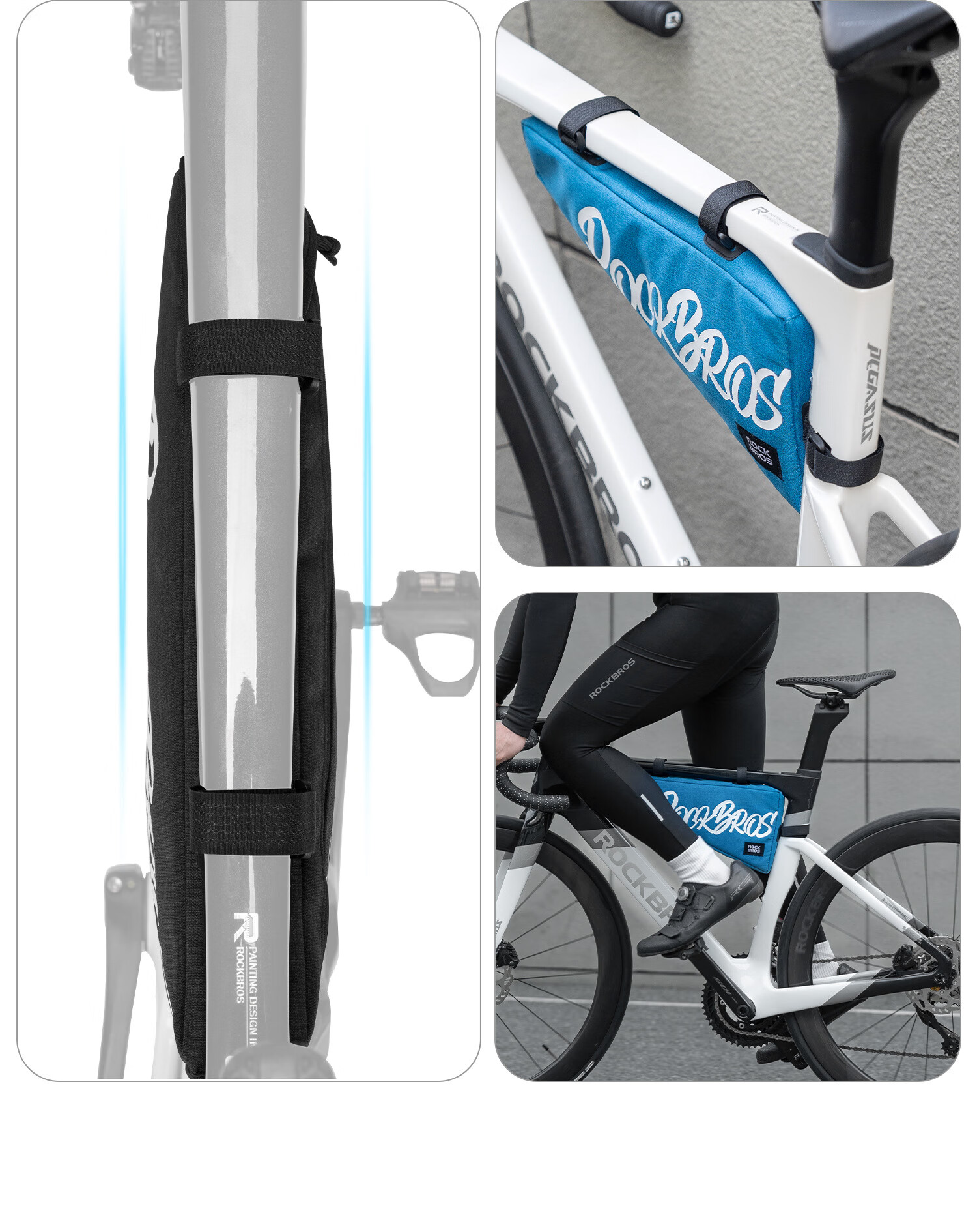 ROCKBROS Bicycle Frame Top Tube Front Beam Triangle Bag Mountain Road Bike Tool Saddle Bag Cycling Gear Brick Red 14