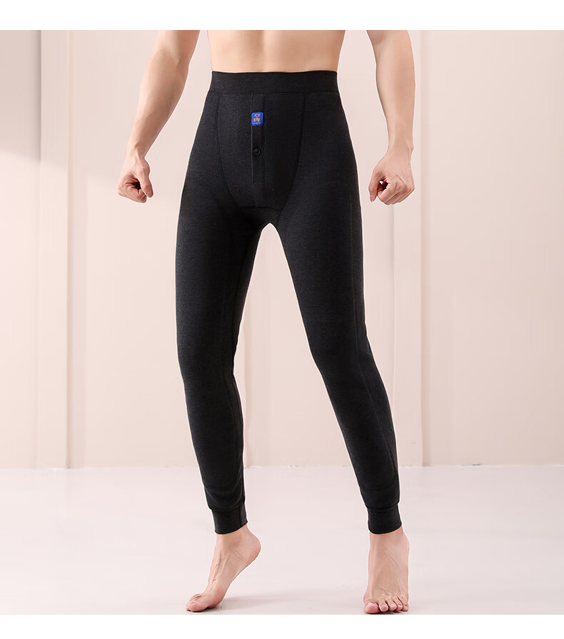 LangSha Thermal Underwear for Men [2025 Autumn New Arrival], Inner-Lined Fleece-Lined Thick Base Layer Pants, Northeast Large Size down Knee-Protecting Cotton Pants 17