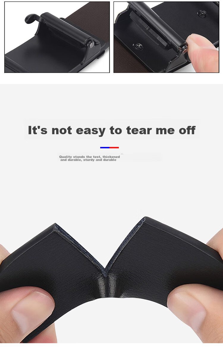 HALFEEL Men's Belt, Toothless Inner Belt with Automatic Buckle, Trendy High-Quality Leather Belt for Young Men, Business Trouser Belt, Father's Day Gift 6