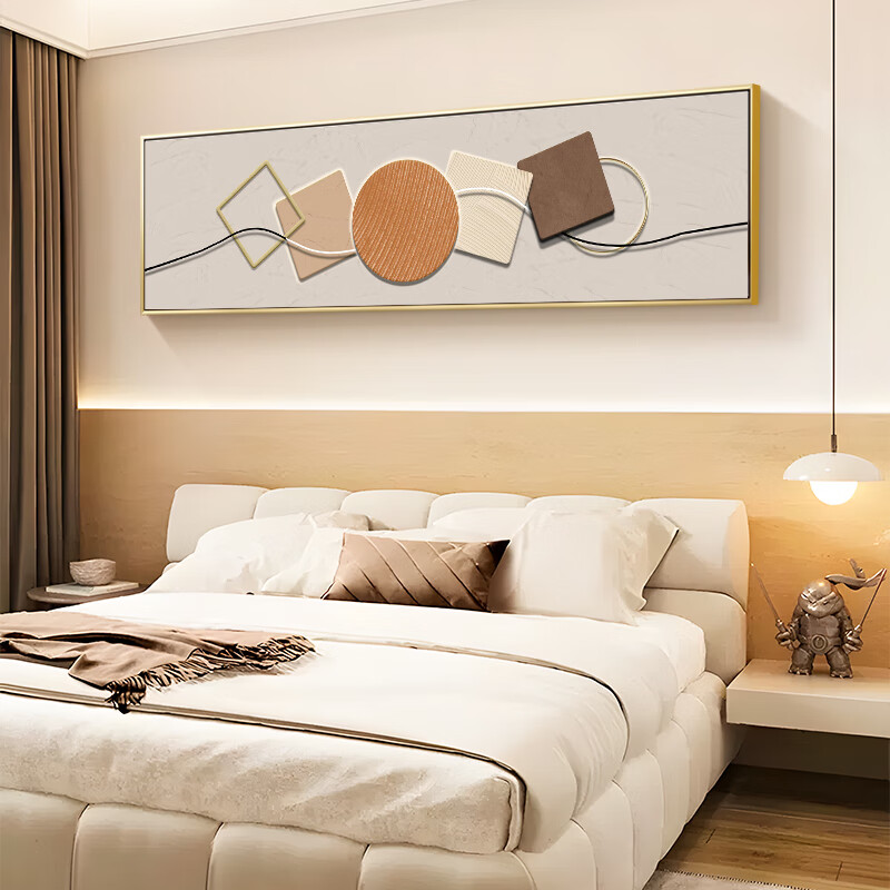 JIJUANJI Stone Fortune Bedroom Bedside Decorative Painting, Modern Light Luxury Horizontal Banner, Elegant Abstract Simple And Stylish Master Bedroom Wall Art