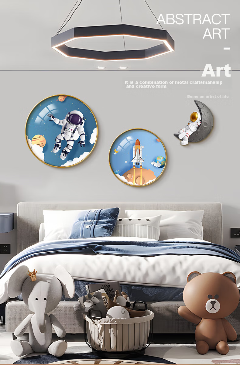 Haojiubujian Cartoon Dog Decorative Painting, Small Bedroom Wall Art for Children's Room, Cute And Cozy Bedroom Wall Painting 1