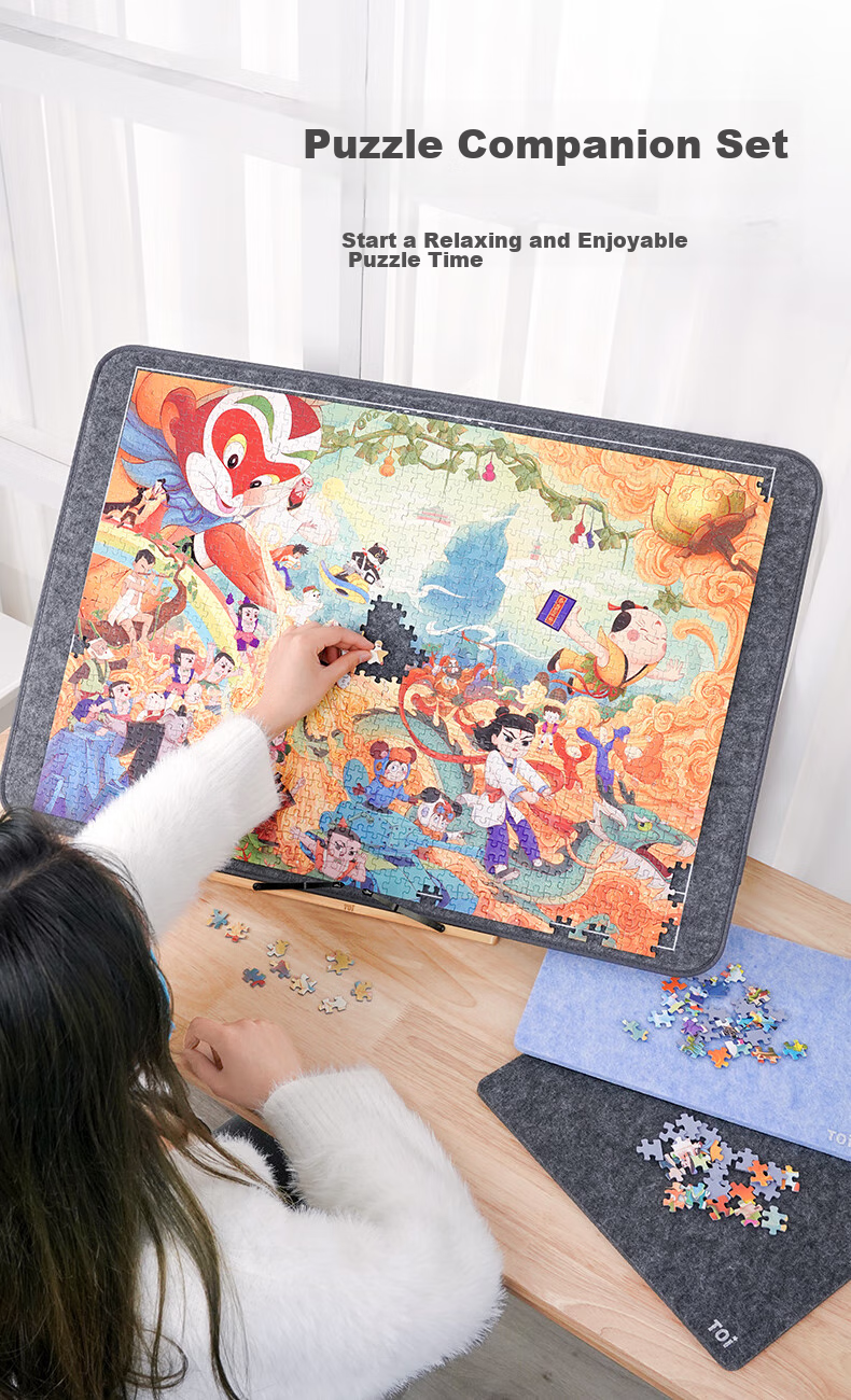 TOI Puzzle Accessories, Morandi Pink Jigsaw Puzzle Mat for Children's Day 3