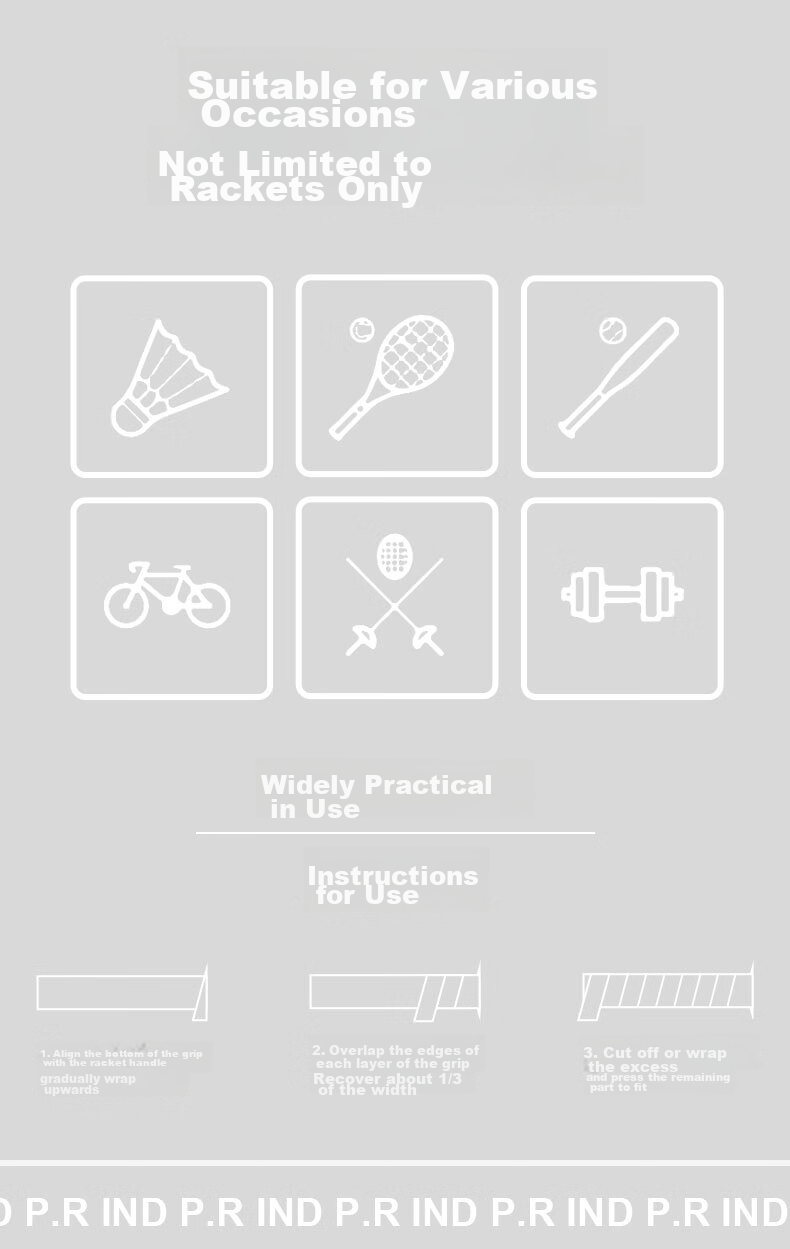 Purui Badminton Racket Sweat-Absorbing Wrap, Shock-Absorbing, Non-Slip, Soft Grip Tape, 7C Milk White, 6-Pack 8