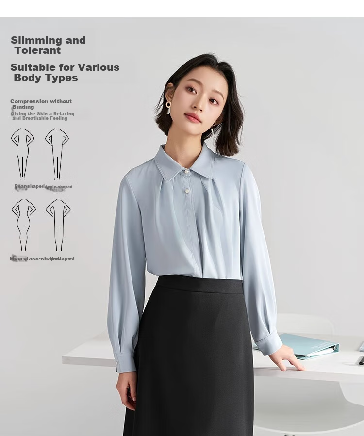 Bodexiaojie Women's Professional Blazer, Elegant Interview Attire, Office Wear Top for Petite Figures, Long-Sleeve Shirt, Size S 7