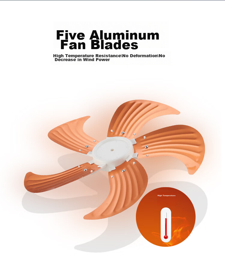 Great Wall Electric Floor Fan Metal Aluminum Blades High Airflow Energy-Saving Oscillating Fan FS-35II(1) 9