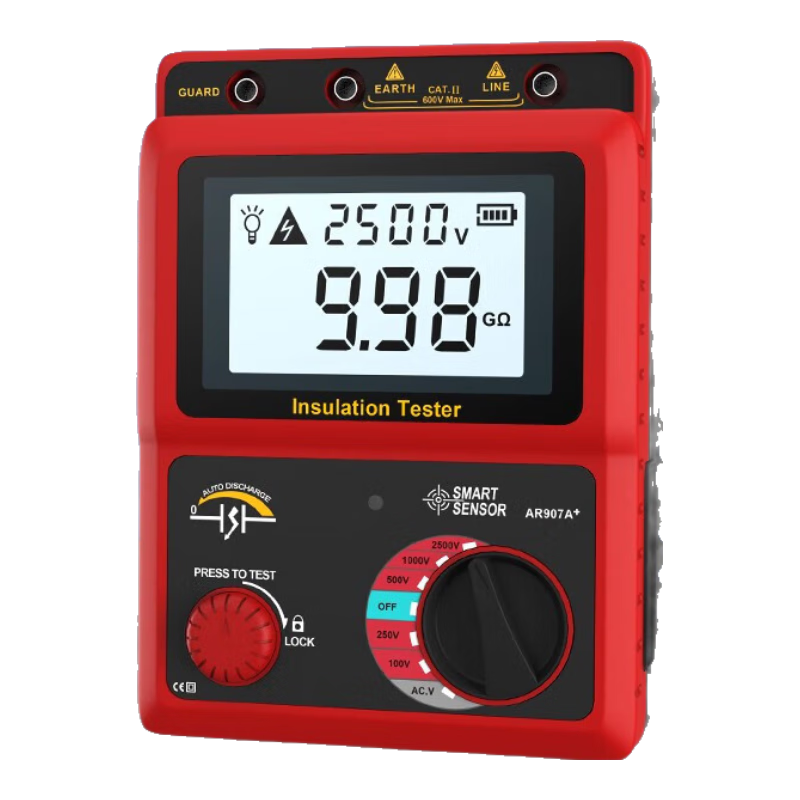 CEM Megohmmeter Digital 2500V Insulation Resistance Tester AR-907A+