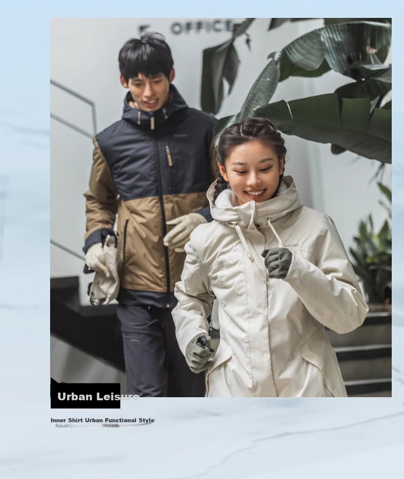 DECATHLON Autumn And Winter Outdoor Fleece-Lined Thick Cotton Jacket, Windproof And Waterproof Coat for Women, Milk Tea Brown, XS-4530729 5