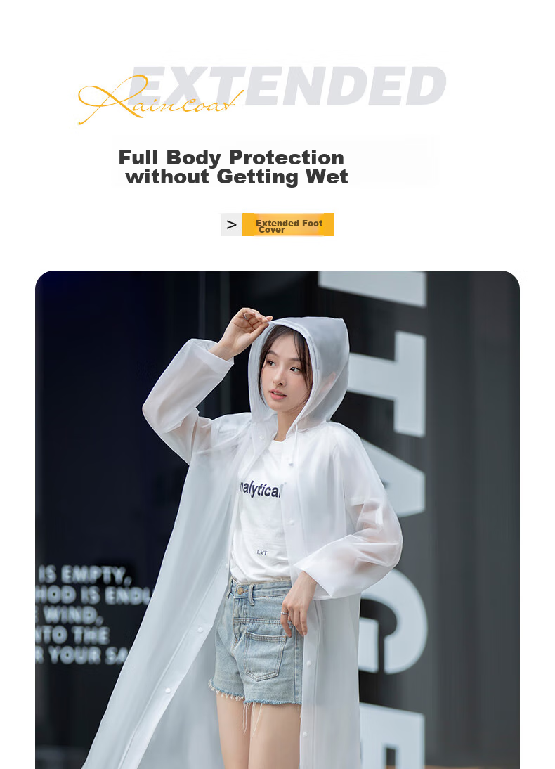 Ousen Disposable Adult Raincoat for Men And Women, Thickened Transparent Poncho for Outdoor Hiking, Cycling, Travel, Portable 1