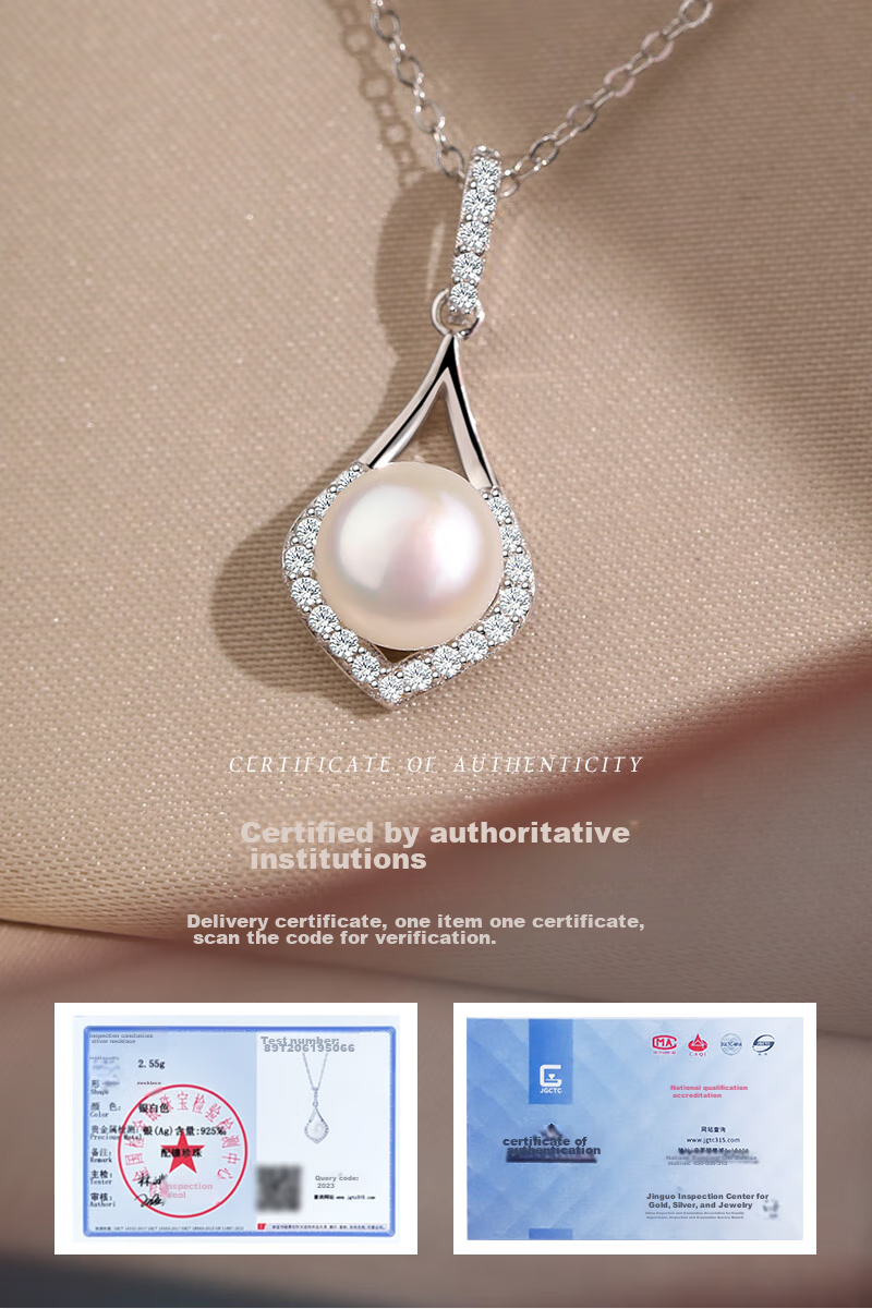 MANHE S925 Silver Freshwater Pearl Necklace for Women, 2026 New Light Luxury High-End Birthday Gift for Mom Or Girlfriend 18