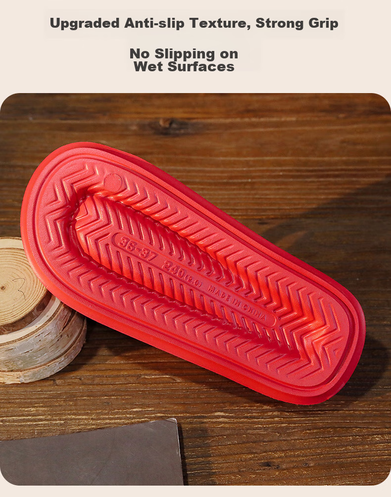 GUOLUOFEI Wedding Slippers with Squatting Feel, EVA Material, for Men And Women, Summer Red Color, Festive, Zodiac Year, High-End Dowry, Red, Size 38-39 6