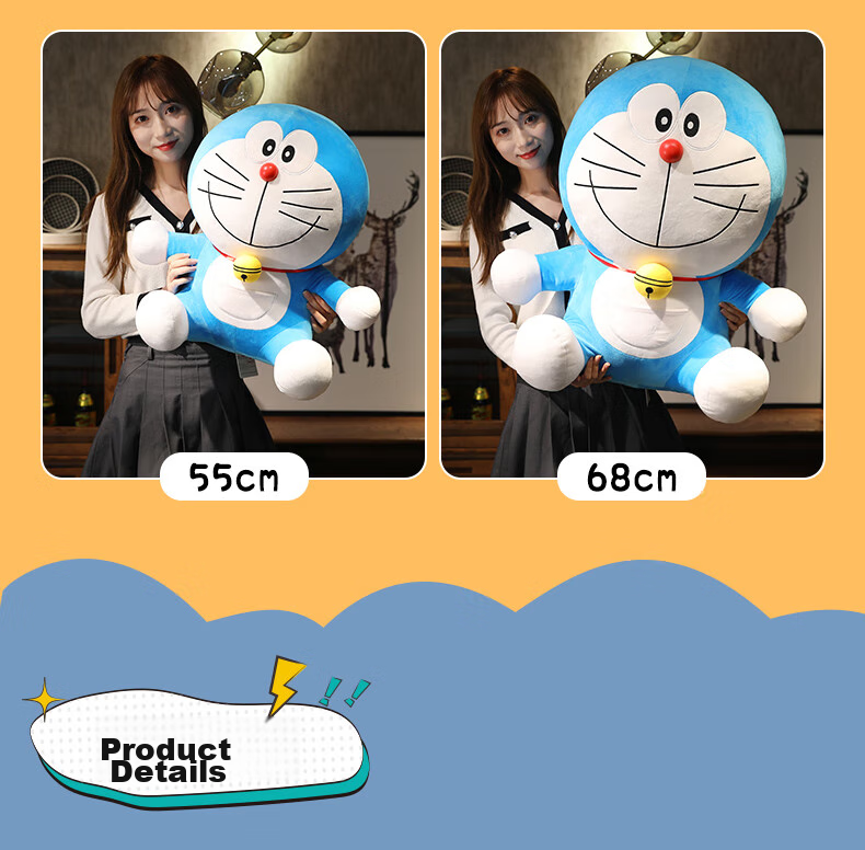 Imiwa Authentic Doraemon Plush Toy Robot Cat Soft Doll Dingtang Cat Pillow Christmas Gift for Boys and Girls 9