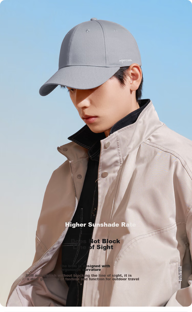 HLA Men's Baseball Cap, Duck Tongue Hat, All-Season Large Head Circumference Sun Protection Hat, Trendy Casual Cap 4