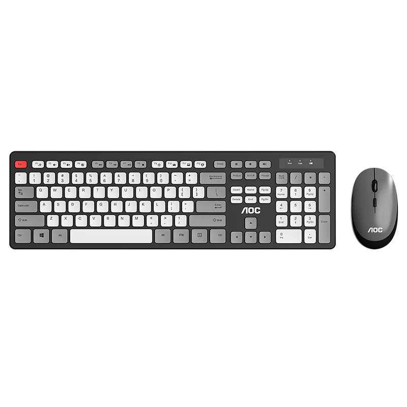 AOC KM720 Wireless Keyboard And Mouse Combo, Computer Keyboard, Contrasting Color Keyboard, Splash-Proof Design, Business Office Home Keyboard, Black