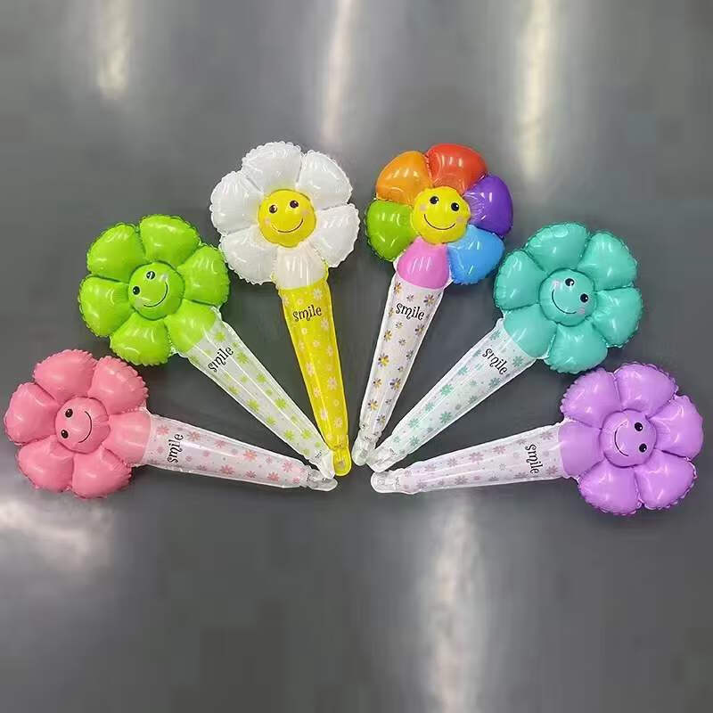 Yuanhui Children's Cheering Handheld Stick, 6 Sunflower Balloons, Birthday Party Outdoor Decoration, Mall Event 1