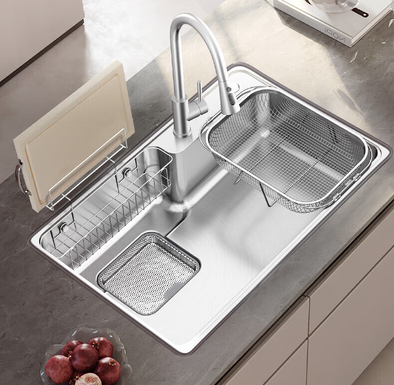 ARROW 304 Stainless Steel, Uncoated Sink, Large Single Basin, Sump Drainage, Japanese-Style, for Small Apartments, Vegetable Washing Basin [Renovation Subsidy 15%] 2
