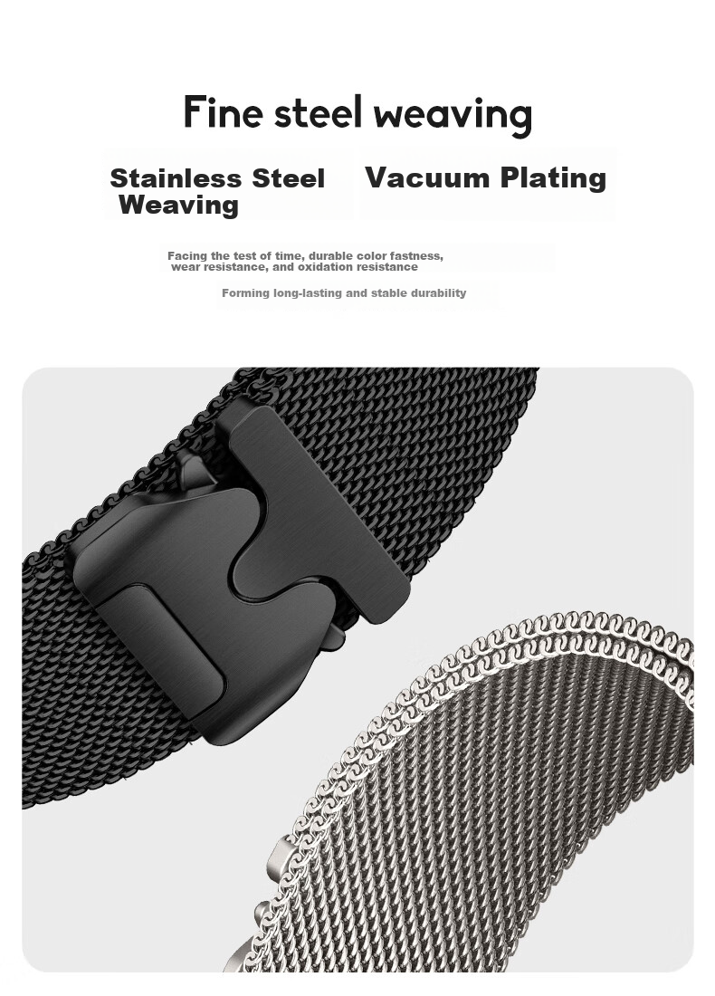 BHO Compatible Milanese Loop for New Apple Watch Series 12 Strap, Apple Watch Series 11/SE3 Magnetic Parachute Band for IWatch S10/9/Ultra4/3 6