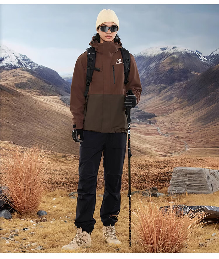 CAMEL Outdoor Three-In Jacket for Men with Fleece Inner Layer, Windproof And Waterproof Coat, Mountaineering Wear A14CA18671 14