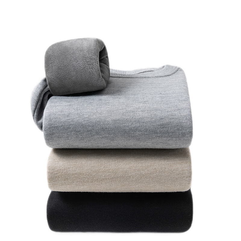 GENIOLAMODE Men's Winter Sweater Fleece Lined Thick Warm Comfortable Knitwear Base Layer Light Gray 3XL