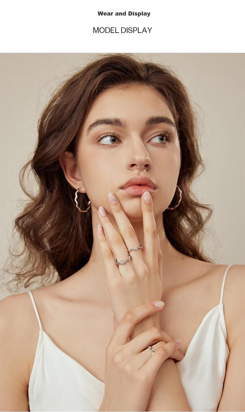 Arsis Qingjing Wave Light Ring Set for Women, Original Design, Open Ring Finger Ring, Versatile Birthday Gift for Girlfriend 2