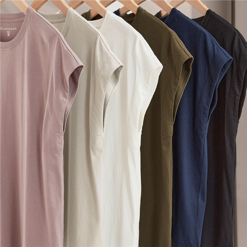 Giordano Women's T-Shirt, Summer New Style, Pure Cotton, Attractive, Elegant Ladies Round Neck White T-Shirt, Short Sleeve, 13323309