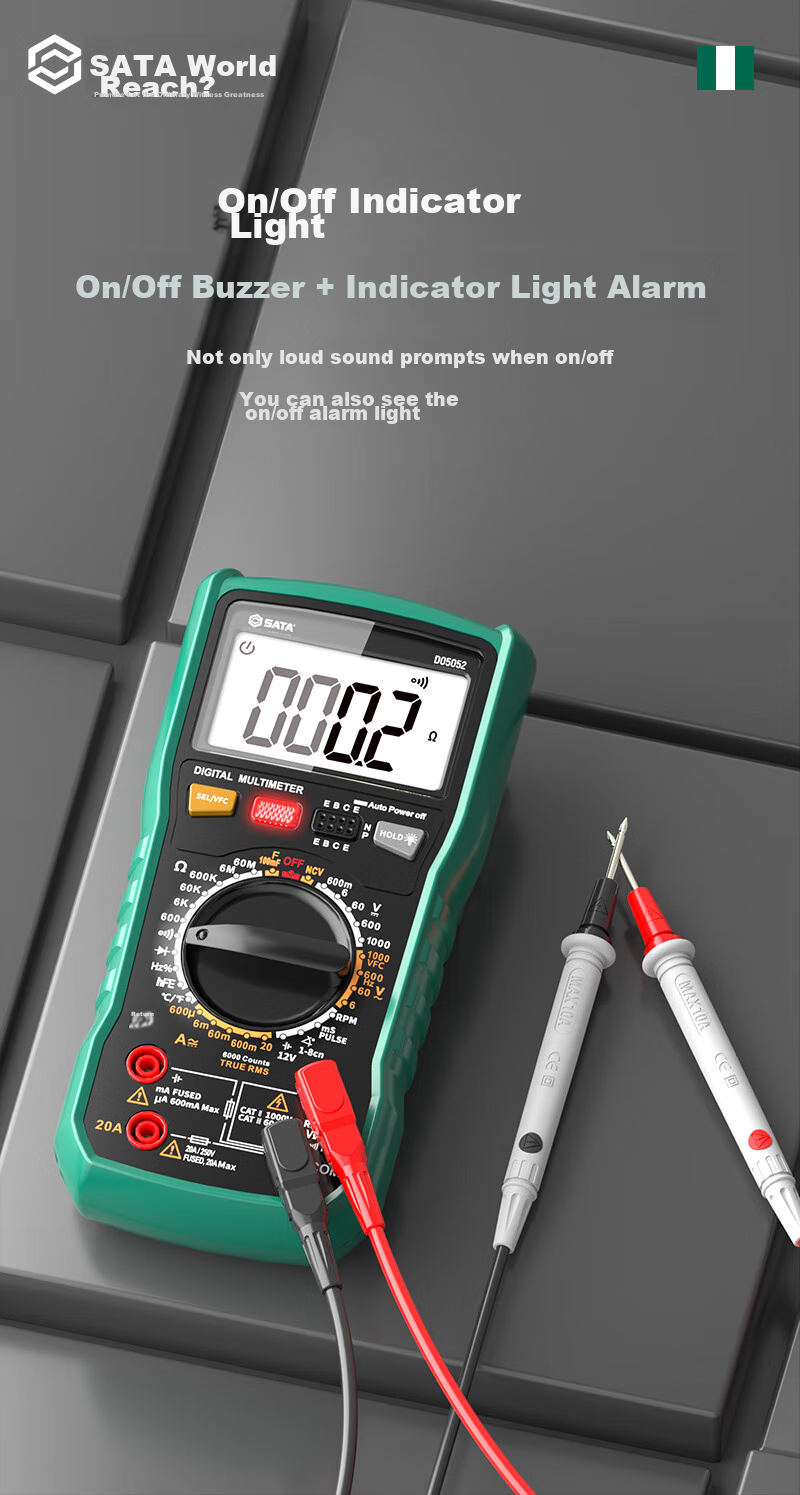 Shida SATA Automotive Multimeter, Multi-Functional Inspection, Burn Prevention, Auto Repair Digital Display Universal Meter, Electrician-Specific D05052 Standard Configuratio 14