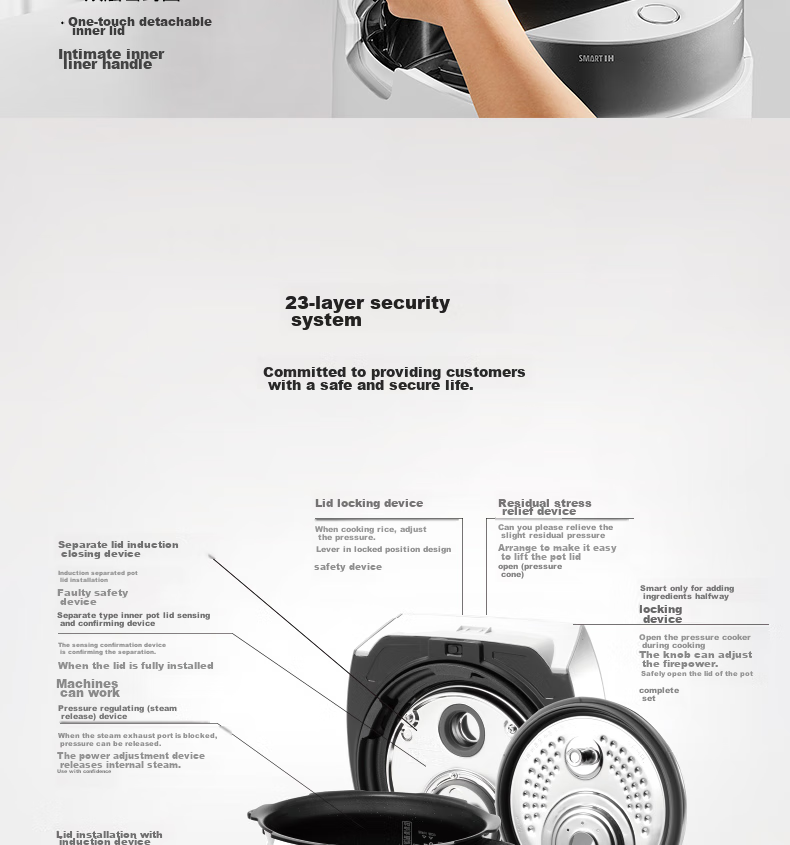CUCKOO Rice Cooker Korean Original Imported Dual Pressure IH Heating Smart Voice Multifunctional Non-Stick Inner Pot 4.8L 4-5 Servings CRP-LHTR1011FW 13