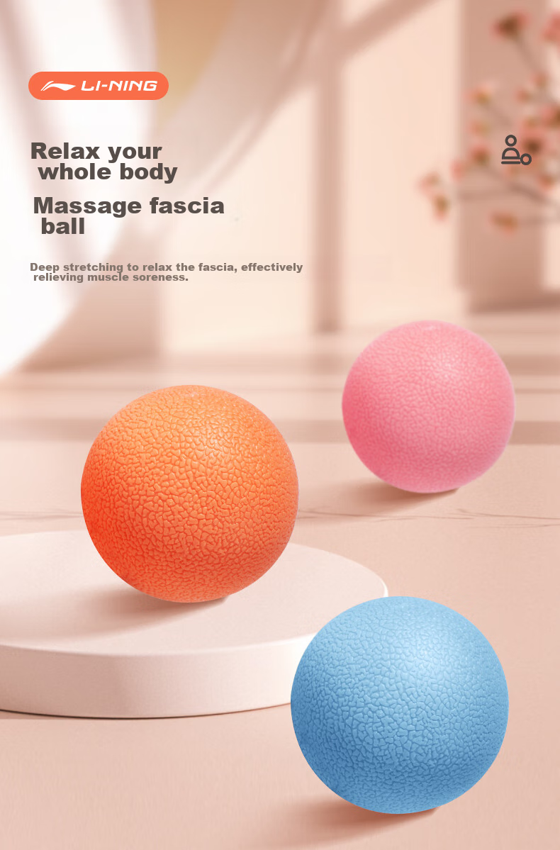 Li-Ning Fascia Ball Fitness Massage Ball Yoga Foot Sole Shoulder Neck Membrane Training Exercise Hand Grip Ball Fascia Rehabilitation Blue 1