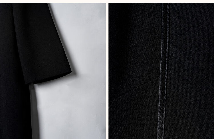 Dme [Modern Women] Spring And Autumn Commuter Round Neck Slim-Fit Three-Quarter Sleeve Elegant Midi Dress for Wome 13