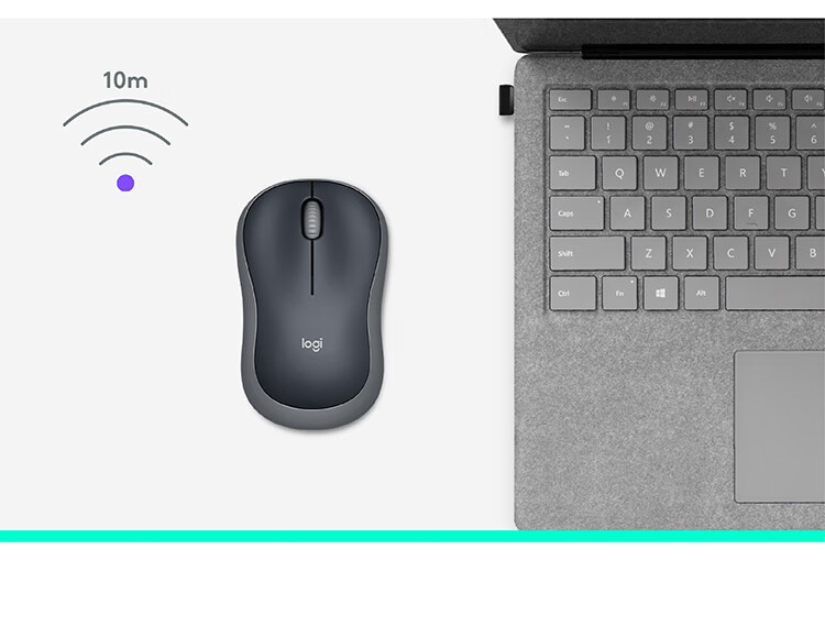 Logitech M185 [Enterprise Grade] Wireless Office Mouse with Symmetrical Design, for Home, Laptop And Desktop Computers, with 2.4G Wireless Receiver, Gray Edge [Single Unit Discount] 3