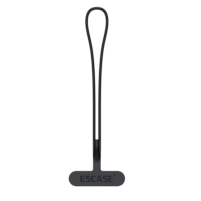 ESCASE Phone Lanyard Wrist Strap Anti-Theft Drop Cord Short Silicone Integrated Phone Clip/piece Key Ring Strap Suitable for Xiaomi 17 Ultra, Redmi K90 And Other Yadan Black