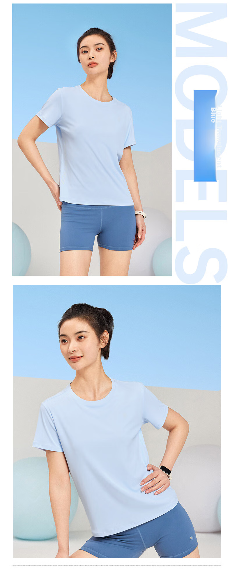 QIAODAN Women's Short-Sleeve T-Shirt, Summer Breathable Quick-Dry Round Neck Sports Running T-Shirt Top for Wome 17