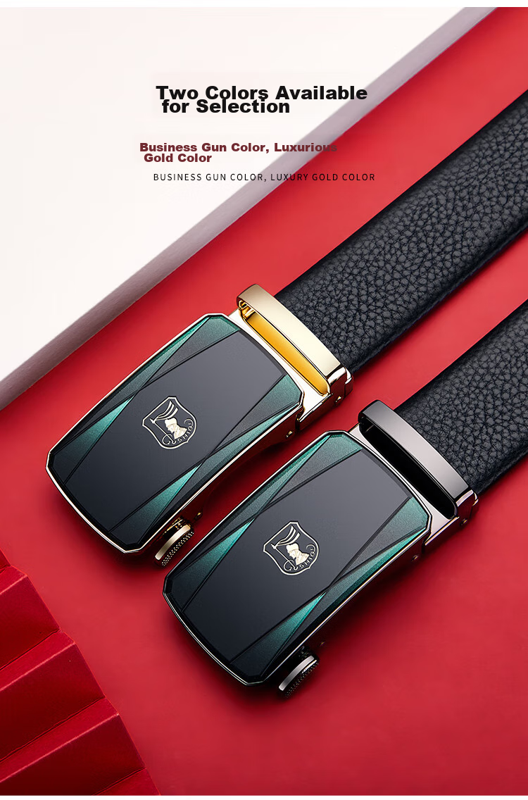 GUSKI Brand Men's Leather Belt with Automatic Buckle, Waist Belt Gift Box, Birthday Present for Boyfriend Or Husband 3
