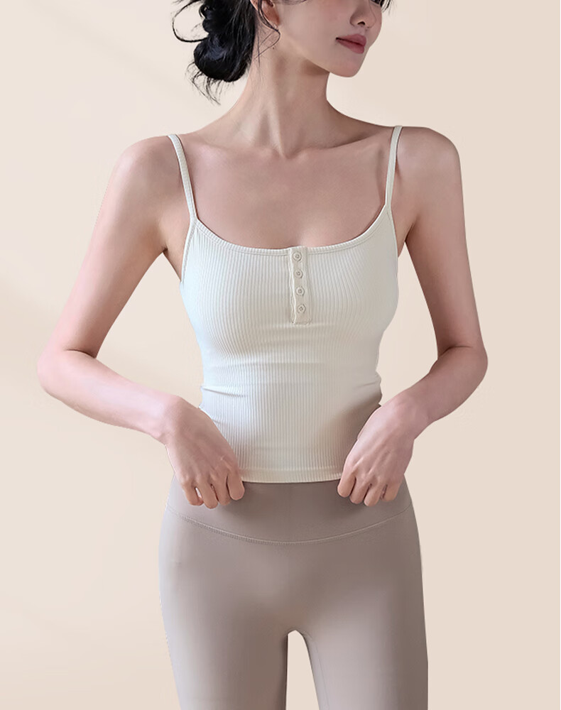 XUEXIMAN Sports Bra with Chest Pads, Yoga Wear, Camisole Tank Top for Women, Beautiful Back Bra, Integrated Running Fitness Professional Pilates 14
