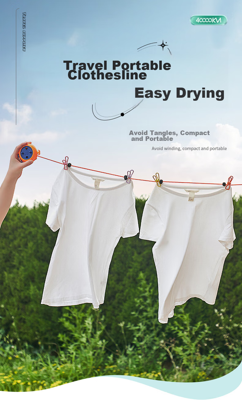 Siwangongli Travel Clothesline Outdoor Essential Portable for Business Trips, Hotels And Guesthouses Hanging Drying Line SW7170 2