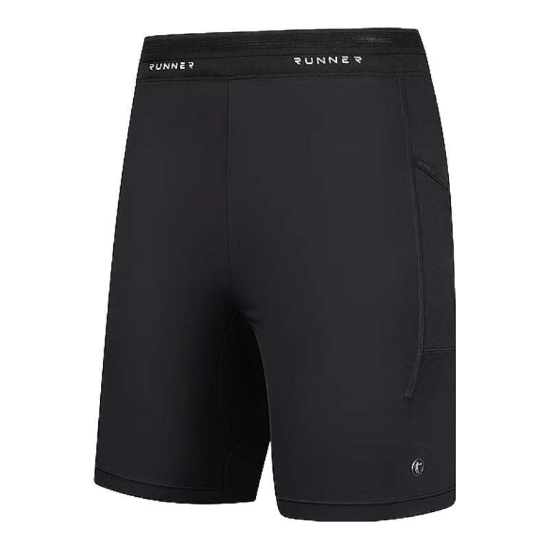 QIAODAN Men's Shorts, Semi-Elastic Sports Pants, Professional Tight-Fitting Marathon Running Five-Point Shorts, Elastic Compression Pants